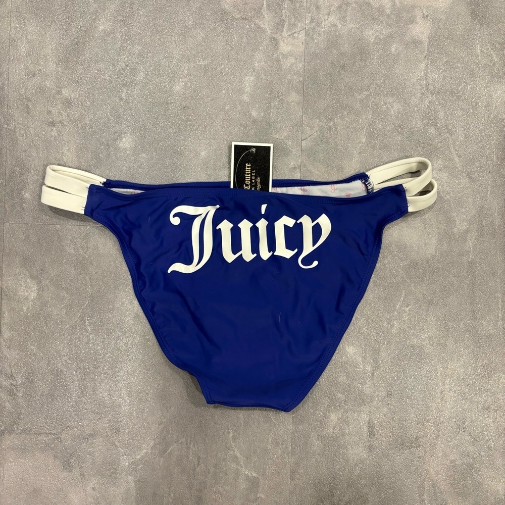 JUICY COUTURE Bikini Bottom Blue‎ White Size XL NWT